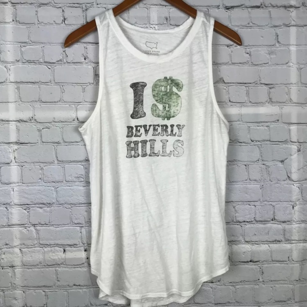 LUCKY BRAND 90210 Beverly Hills Raceback Tank Top